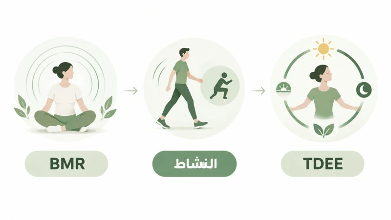 مراحل تقدير احتياج السعرات من BMR إلى TDEE حسب النشاط